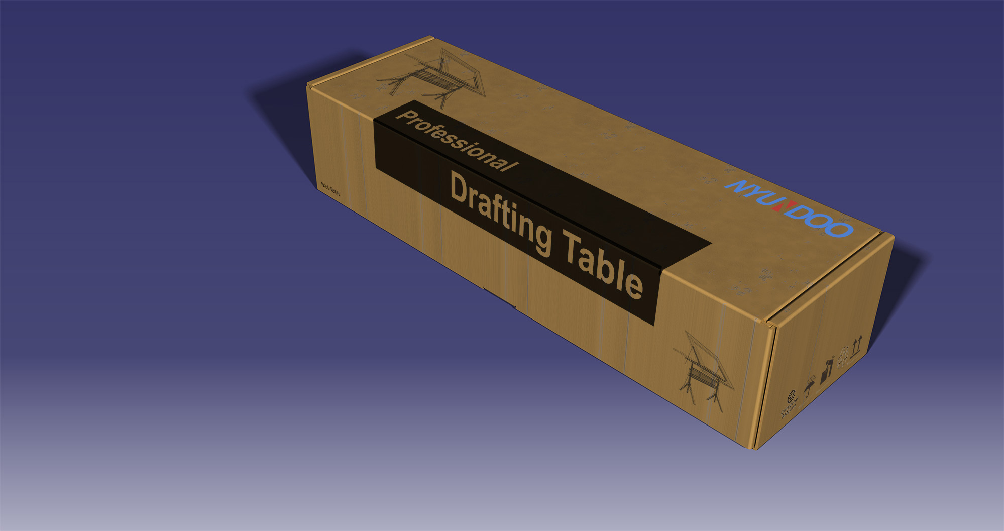 Drafting Table Cardboard Design (CAD) and Branding (Photoshop) - Featured Image
